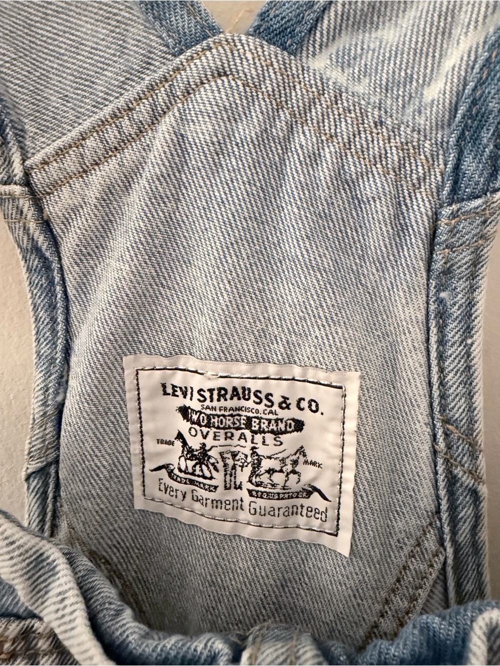 Levi’s Apron Denim Front Tie Jeans Wide Leg Overalls baggy M - Picture 4 of 8